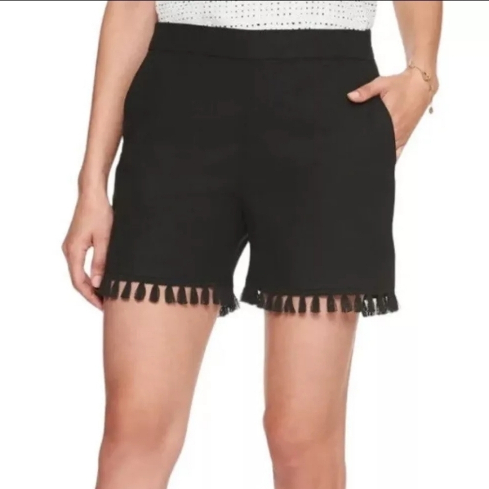 Banana Republic Factory Linen Blend 4" Tassel Hem Flat Front Shorts - Sz 4